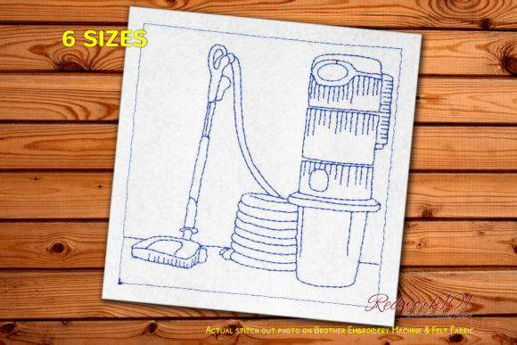 Central Vacuum Cleaner Redwork Design