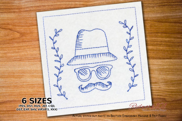 Mustache Fathers Day Bluework