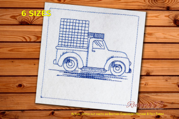 Old Red Truck Redwork