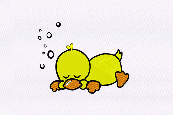 Sleeping Duck Embroidery Design
