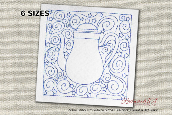 Teapot Design Bluework: A Charming Kitchen Embroidery Gem