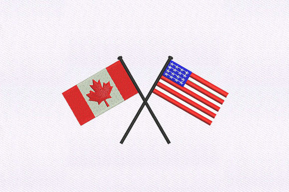 USA and Canada Flags Embroidery Design